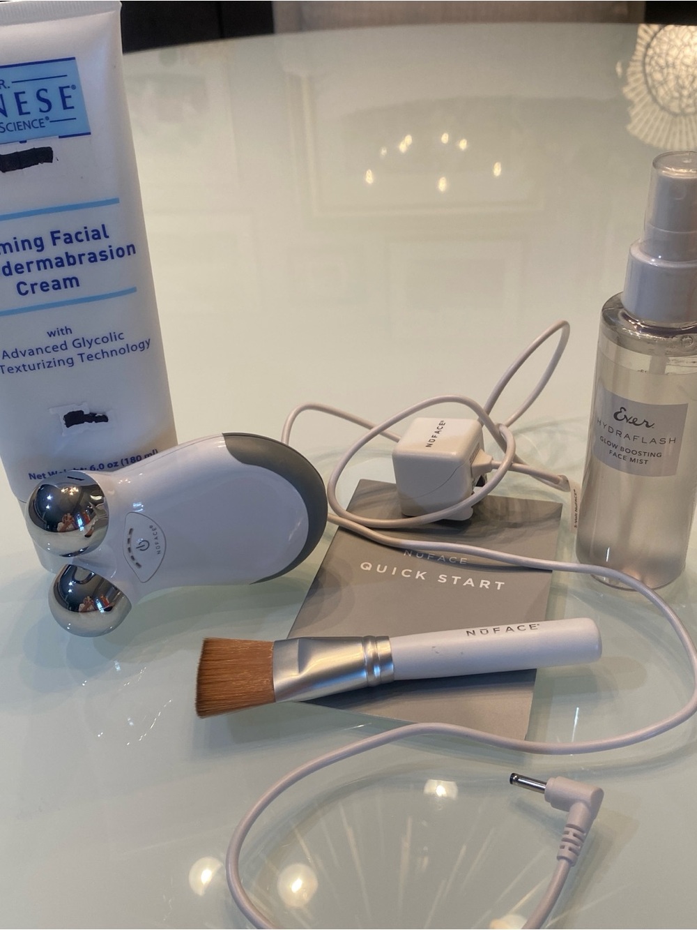 NuFACE Trinity Facial Toning Device Set + Dr. Denese Microdermabrasion & Ever Mi
